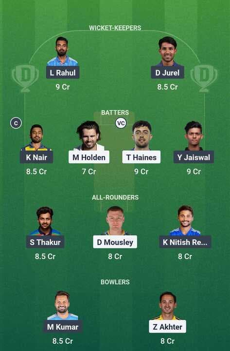England Lions vs India A - 2nd Unofficial Test - Dream11 Team